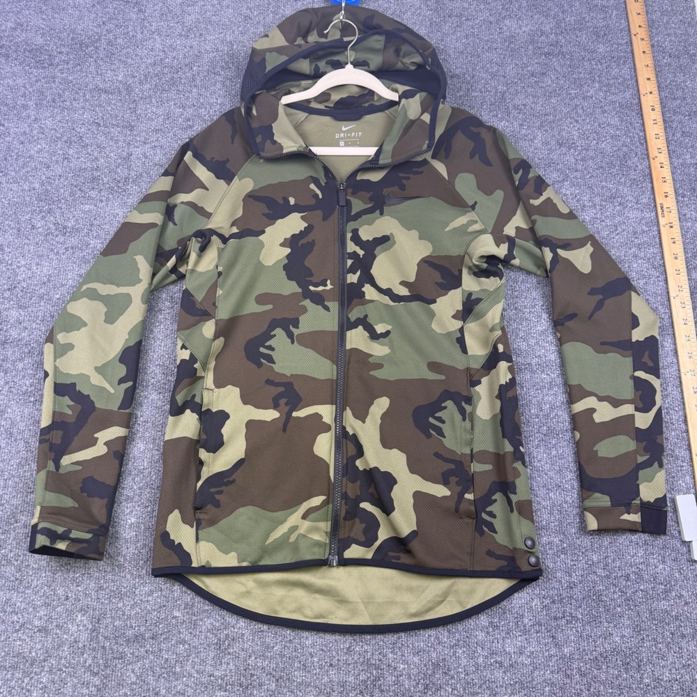 Nike Men's Therma Flex Showtime Basketball Hoodie Camo Full Zip AT4694-222 Med